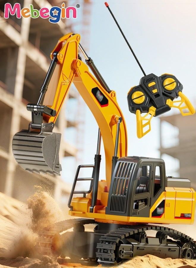 MEBEGIN Remote-controlled Excavator Toy Set, Multifunctional Excavator Toy with Sounds and Lights, Creative Construction Toys with 360° Rotation, Fun RC Car Toy Set, Ideal Gift for Boys Aged 8+ - Image 2